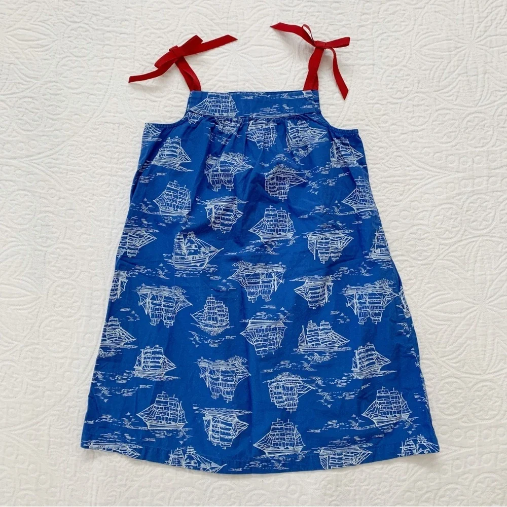 Hanna Andersson Girls' Summer Shift‎ Dress, Nautical Ships